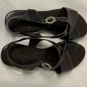 Brighton Brown/Black Leather Sandals 6M